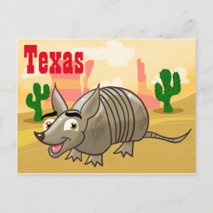 Cartão Postal Viagem do Texas Armadillo