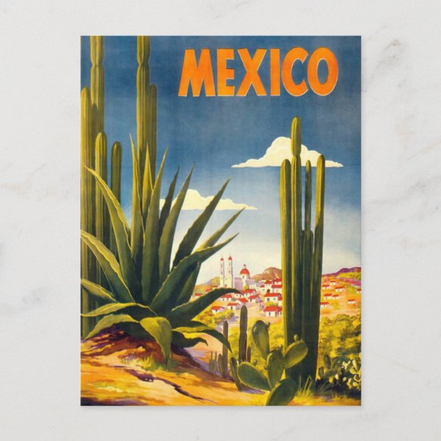 Cartão Postal Viagem do Vintage Mexico (Frente)