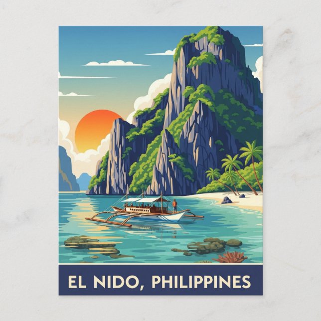 Cartão Postal Viagem El Nido Filipinas (Frente)