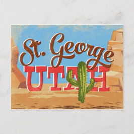Cartão Postal Viagem em desenho animado vintage do deserto de St