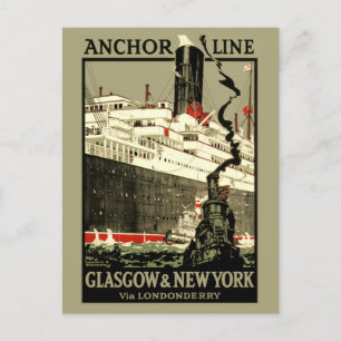 CARTÃO POSTAL VIAGEM EM TRANSATLÂNTICO VINTAGE