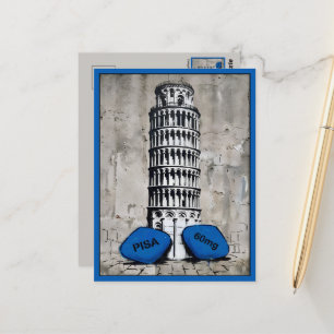 Cartão Postal Viagem engraçada com tema italiano