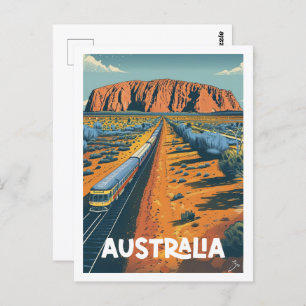Cartão Postal Viagem Familiar da Austrália Vintage