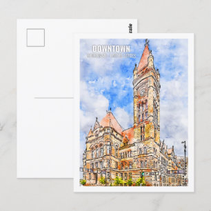 Cartão Postal Viagem Familiar de centro de de Cincinnati de Wate