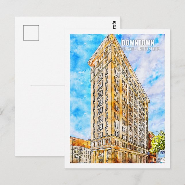 Cartão Postal Viagem Familiar de centro de de Cincinnati de Wate (Frente/Verso)