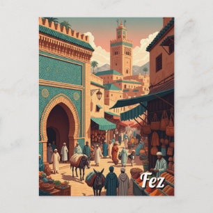 Cartão Postal Viagem Fez Marrocos