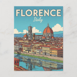 Cartão Postal Viagem Florença Itália Vintage