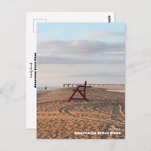 Cartão Postal Viagem | Florida - Anastasia State Park Beach (Frente/Verso)