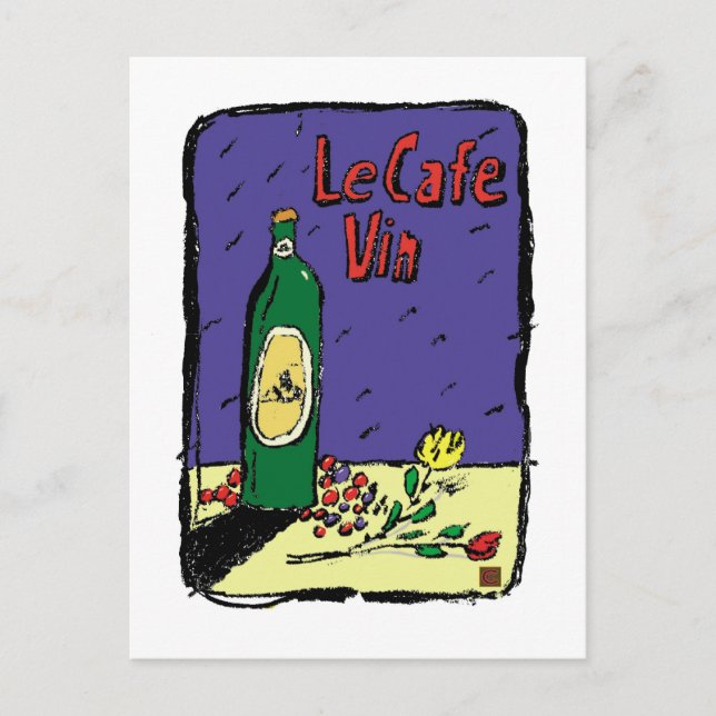 Cartão Postal VIAGEM-França-LeCafe Vin- (Frente)
