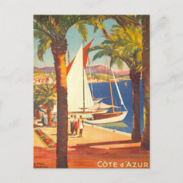 Cartão Postal Viagem francês Vintage Cote D'Azur