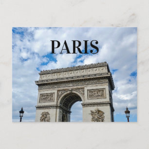 Cartão Postal Viagem Francesa Paris Foto do Arco do Triunfo