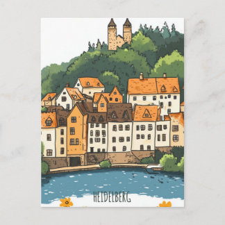 Cartão Postal Viagem Heidelberg Alemanha