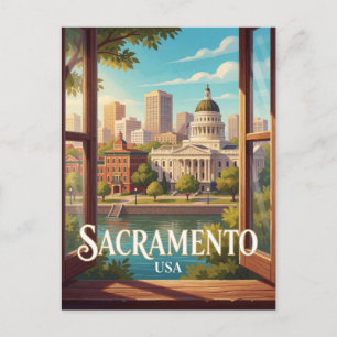Cartão Postal Viagem Histórica por Sacramento Califórnia