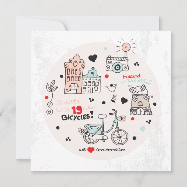 Cartão postal viagem Holland de Amesterdã (Frente)