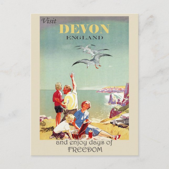 Cartão Postal Viagem Inglesa Devon Inglaterra Vintage (Frente)