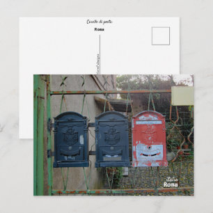 Cartão Postal Viagem   Itália - Caixas de Correio de Roma
