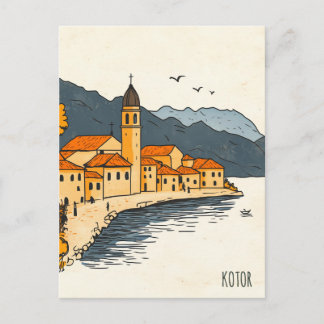 Cartão Postal Viagem Kotor Montenegro