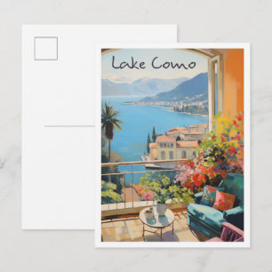 Cartão Postal Viagem Lago de Como Itália