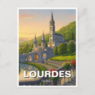 Cartão Postal Viagem Lourdes França