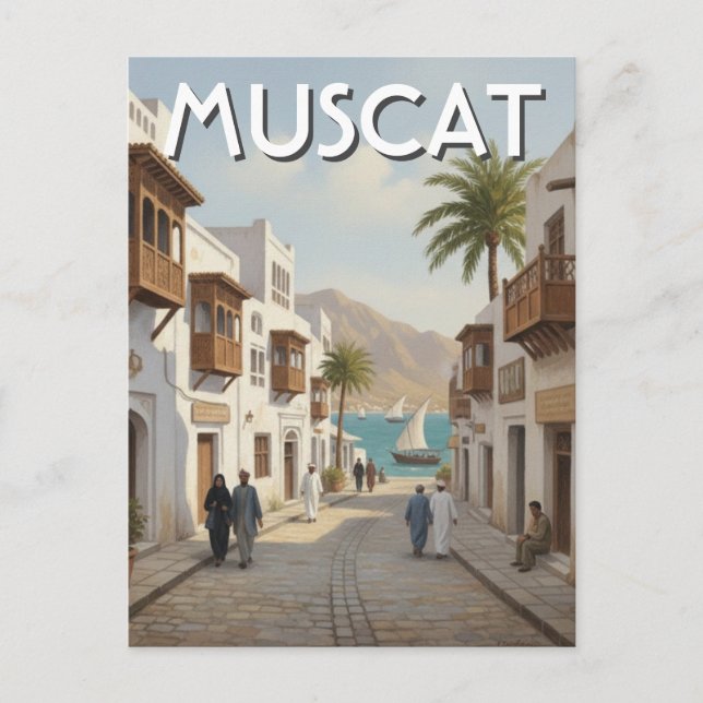 Cartão Postal Viagem Mascate Omã (Frente)
