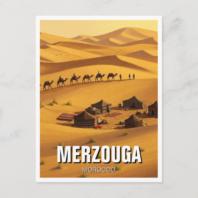 Cartão Postal Viagem Merzouga Marrocos (Frente)
