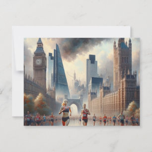 Cartão Postal Viagem minimalista da maratona de Londres