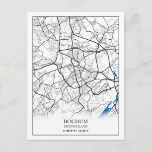 Cartão Postal Viagem Mínimo Simples do Mapa da Cidade da Aleman
