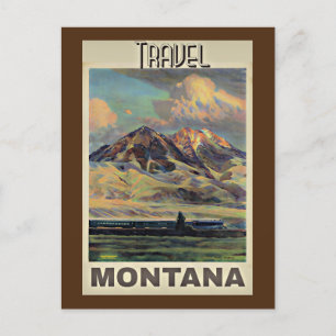 Cartão Postal Viagem Montana, poster vintage,