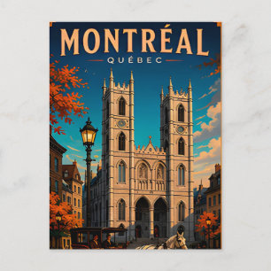 Cartão Postal ⛪ Viagem Montreal Quebec Retro 🇨🇦