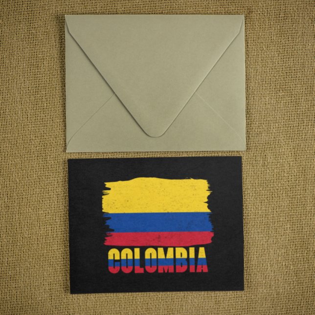 Cartão Postal Viagem Nacional de Bandeira da Colômbia (Colombia National Flag Travel Postcard)