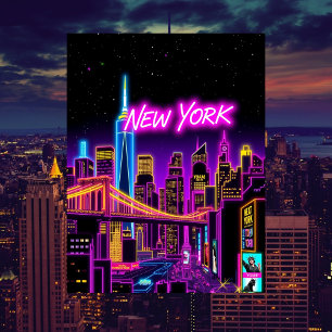 Cartão Postal Viagem Neo-Retro-Futurista pela Cidade de Nova Yor