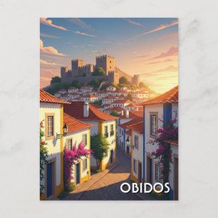 Cartão Postal Viagem Óbidos Portugal