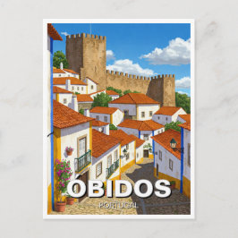 Cartão Postal Viagem Óbidos Portugal