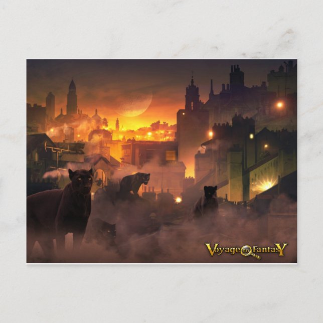 Cartão Postal Viagem para a Fantasia - Felinos Ori (Frente)