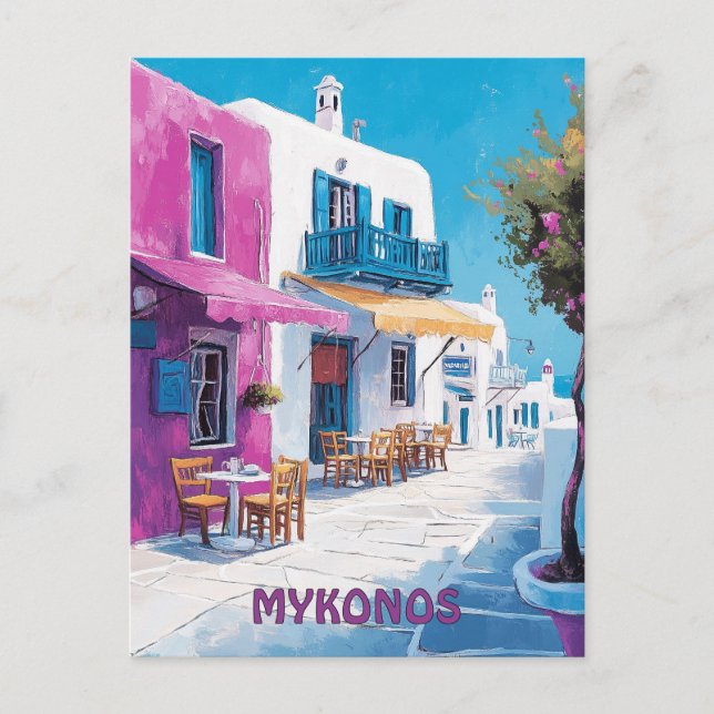 Cartão Postal Viagem para a Grécia do Mykonos (Frente)