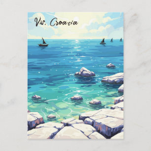 Cartão Postal Viagem para a Ilha de Vis na Croácia