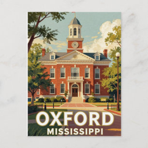Cartão Postal Viagem para a Praça Histórica de Oxford Mississipp