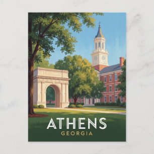Cartão Postal Viagem para a Universidade de Athens Geórgia