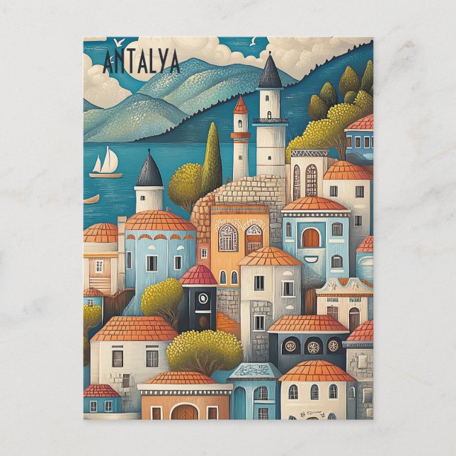 Cartão Postal Viagem para Antalya Turkiye (Frente)