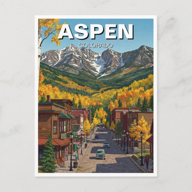 Cartão Postal Viagem para Aspen Colorado (Frente)