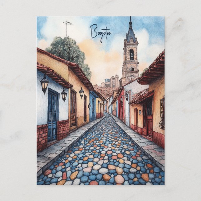 Cartão Postal Viagem para Bogota Columbia (Frente)
