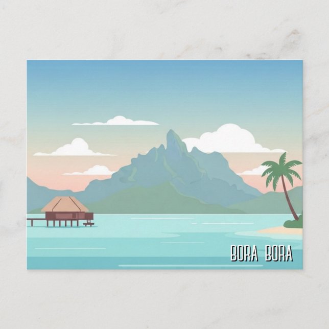 Cartão Postal Viagem para Bora Bora (Frente)
