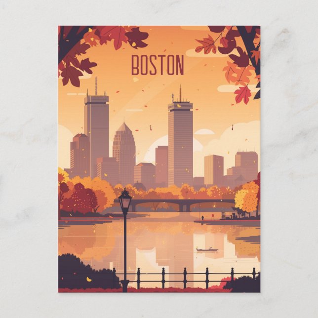 Cartão Postal Viagem para Boston (Frente)