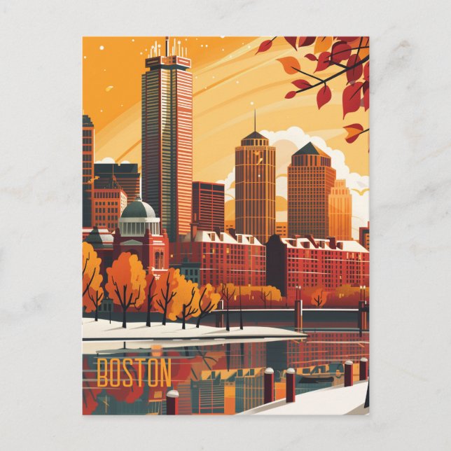 Cartão Postal Viagem para Boston (Frente)