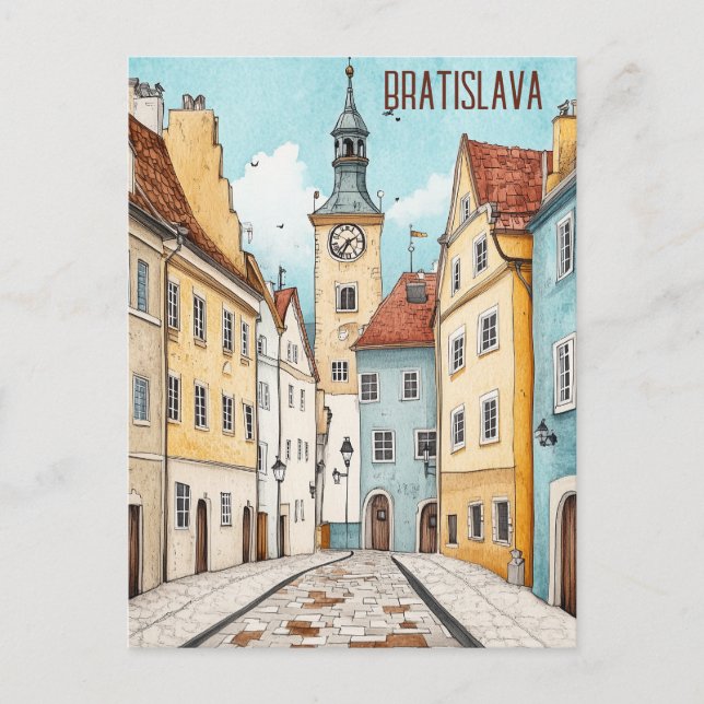 Cartão Postal Viagem para Bratislava Eslováquia (Frente)