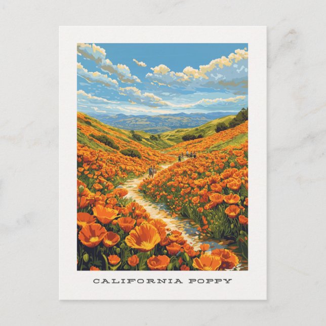 Cartão postal Viagem para California Poppy EUA (Frente)