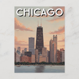 Cartão Postal Viagem para Chicago Illinois