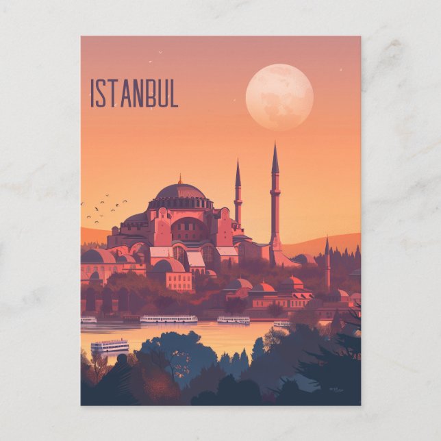 Cartão Postal Viagem para Istambul (Frente)