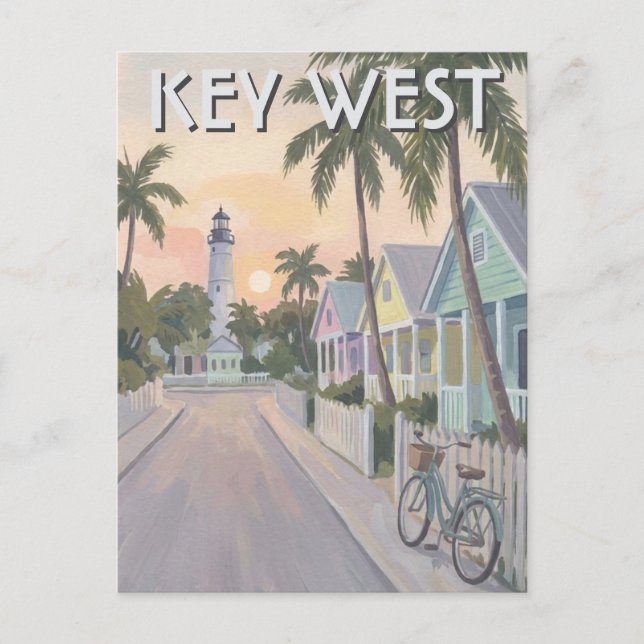 Cartão Postal Viagem para Key West Flórida (Frente)