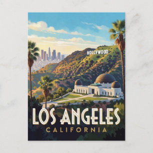 Cartão Postal Viagem para Los Angeles Califórnia Hollywood Hills